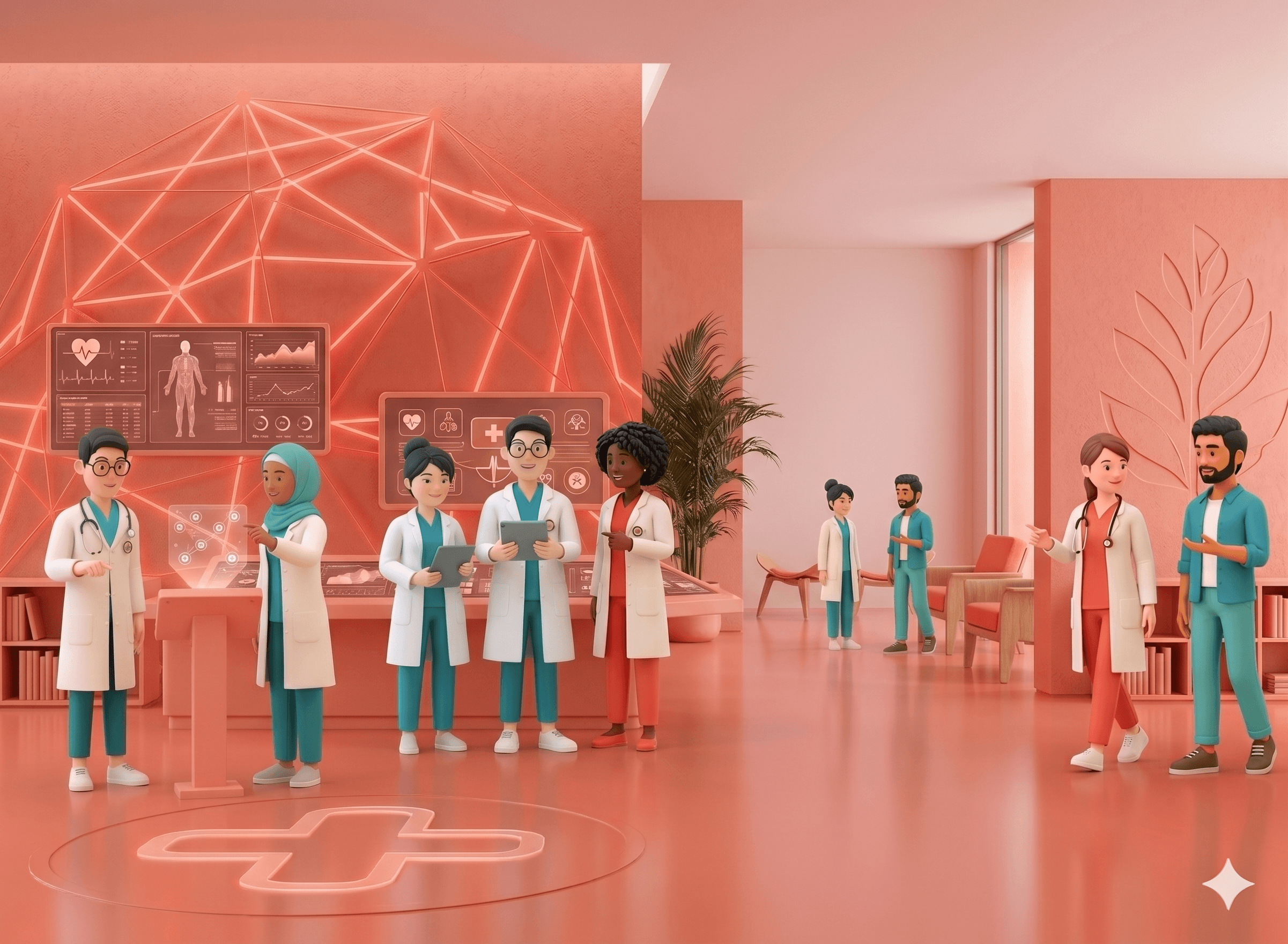 HealDocs medical team in the clinic lobby